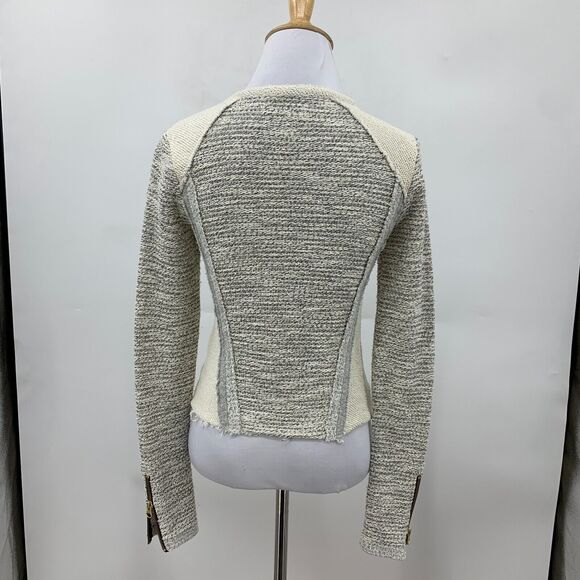 Lucky Lotus Lucky Brand Jacket Womens XS Extra Small Tweed Metallic Zip Up Panel - Picture 7 of 15